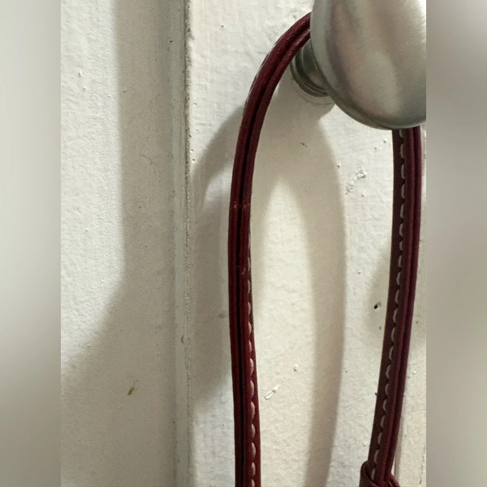 Coach Red/Burgundy Suede Leather Wristlet Bag - Picture 14 of 14